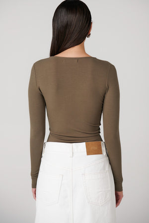 Bayse Brand Lara Bodysuit | Khaki || BEST SELLER / RESTOCKED