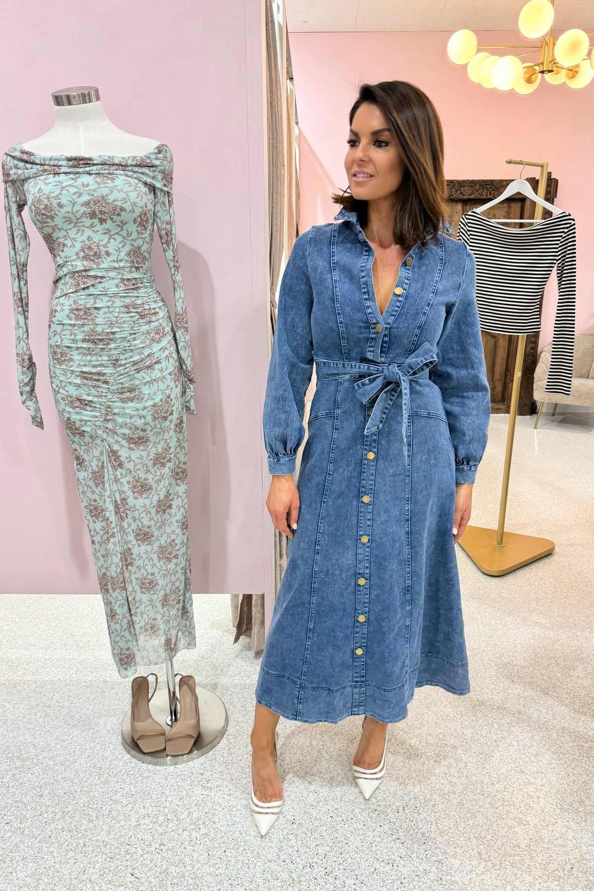 Chosen By Fifi Annie The Long Sleeve Denim Maxi Dress Dark Denim Fifi Annie Boutique