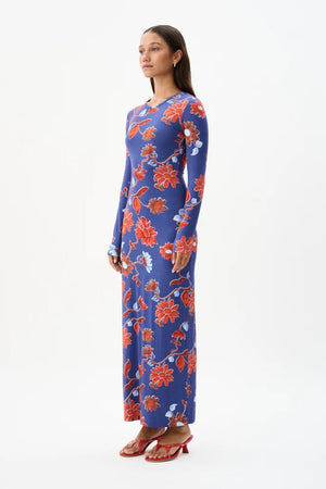 ROAME. Bazaar Dress | Cactus Bloom Indigo