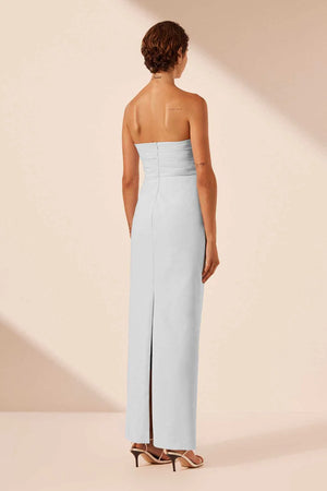 Shona Joy Lani Strapless Draped Maxi Dress | Sky