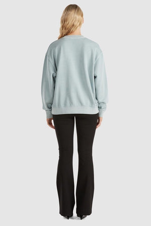 Ena Pelly Lilly Oversized City Logo Sweater | Seafoam Wash