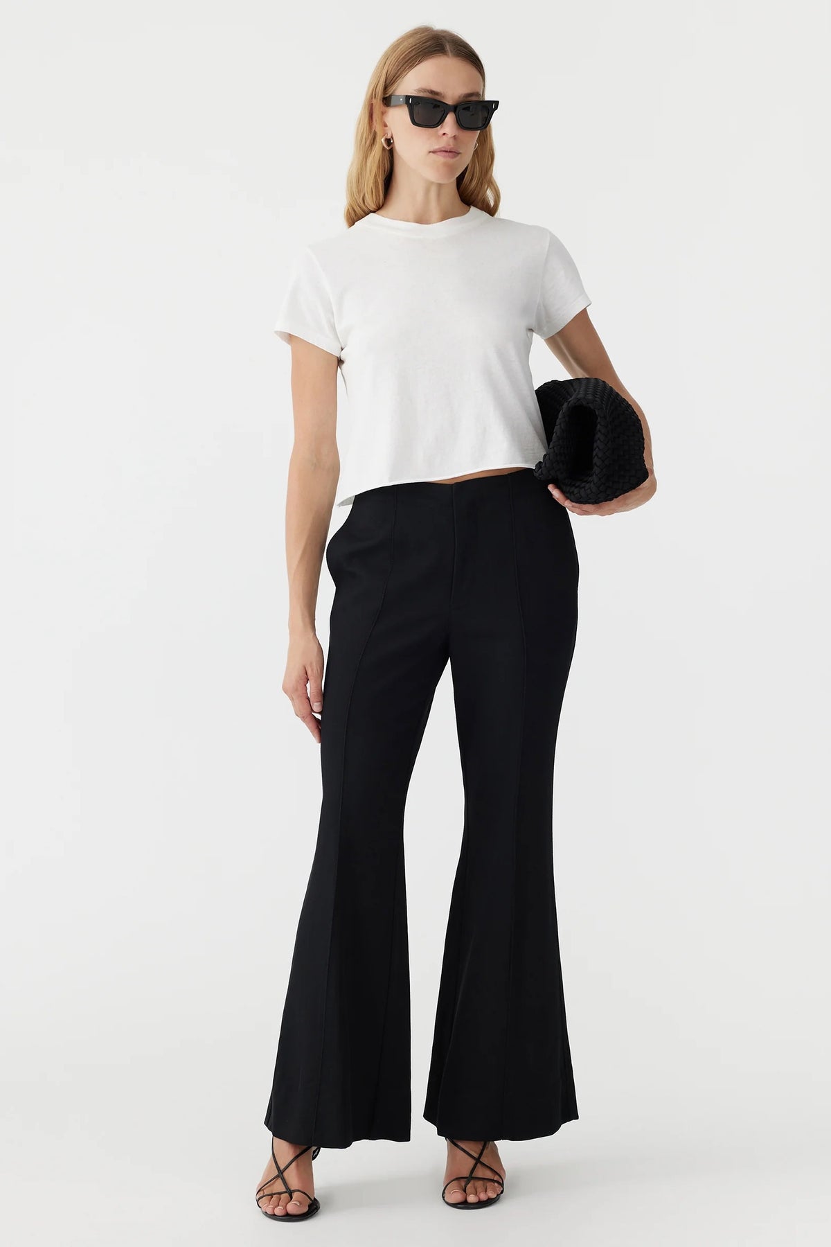 Jopan Flare Trouser in Twill Black