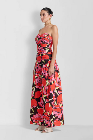 The Wolf Gang Dolcie Strapless Maxi Dress | Rojo Print