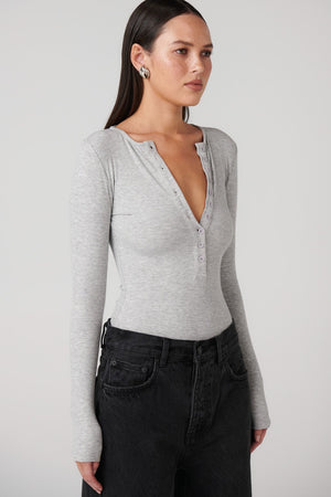 Bayse Brand Lara Bodysuit | Grey Marle || BEST SELLER / RESTOCKED