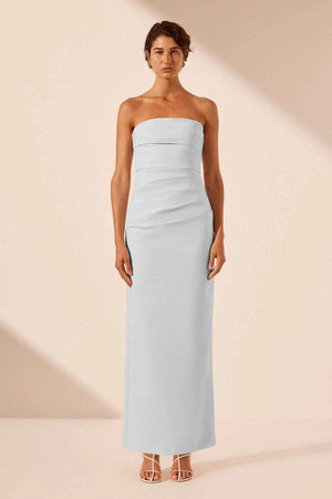 Shona Joy Lani Strapless Draped Maxi Dress | Sky