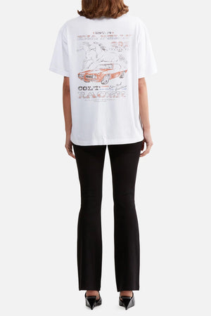 Ena Pelly Luna Oversized Tee Racer | Bright White