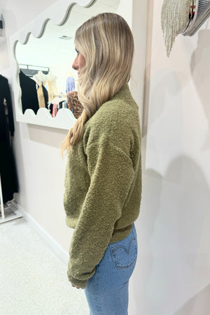 Chosen By Fifi & Annie Ollie High Neck Knit Sweater | Olive