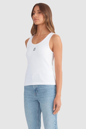 Ena Pelly Kendall Monogram Tank | White