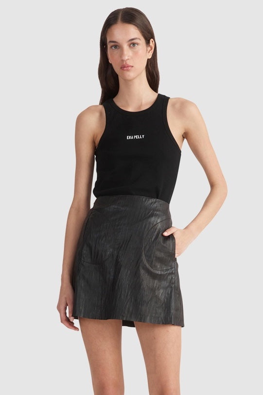 Leila Faux Leather Mini Skort