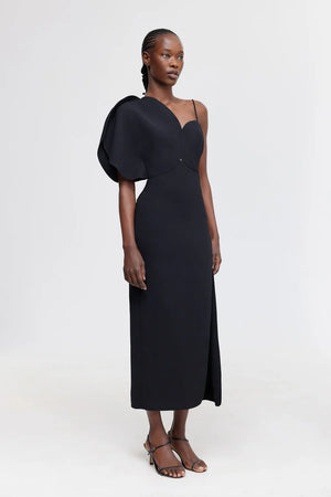 Acler Allister Column Midi Dress | Black