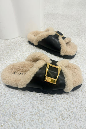 Alias Mae Kiara Slide | Black Shearling