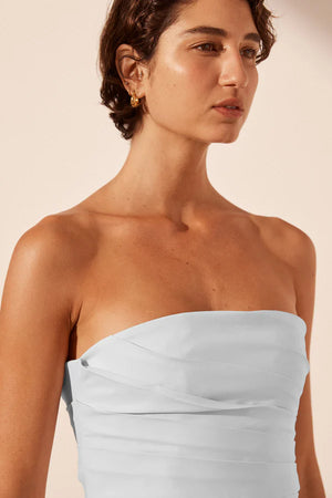 Shona Joy Lani Strapless Draped Maxi Dress | Sky