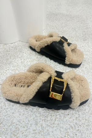 Alias Mae Kiara Slide | Black Shearling