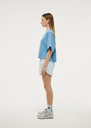 P.E Nation Nomad Boxy Tee | Washed Bright Blue