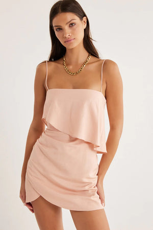 Rumer Cascade Mini Dress Blush