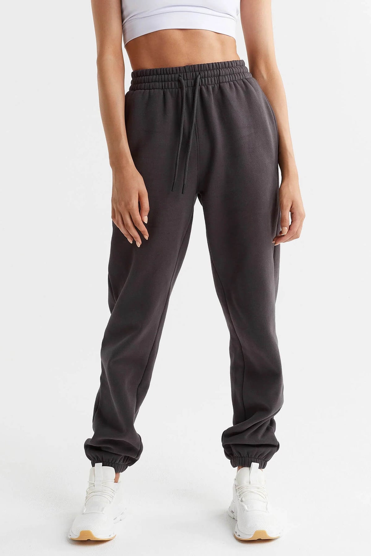 Lilybod Lucy Oversized Fleece Track Pant, Coal Grey