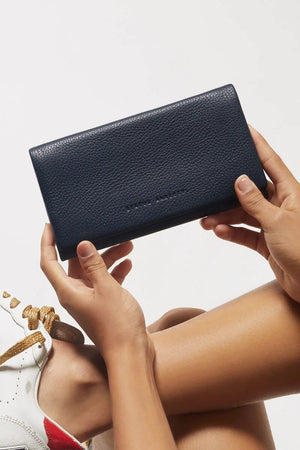 Status Anxiety Nevermind Leather Wallet Navy