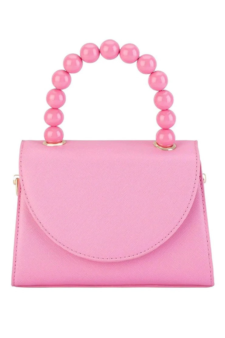 Olga Berg Wendy Acrylic Bead Bag | Pink