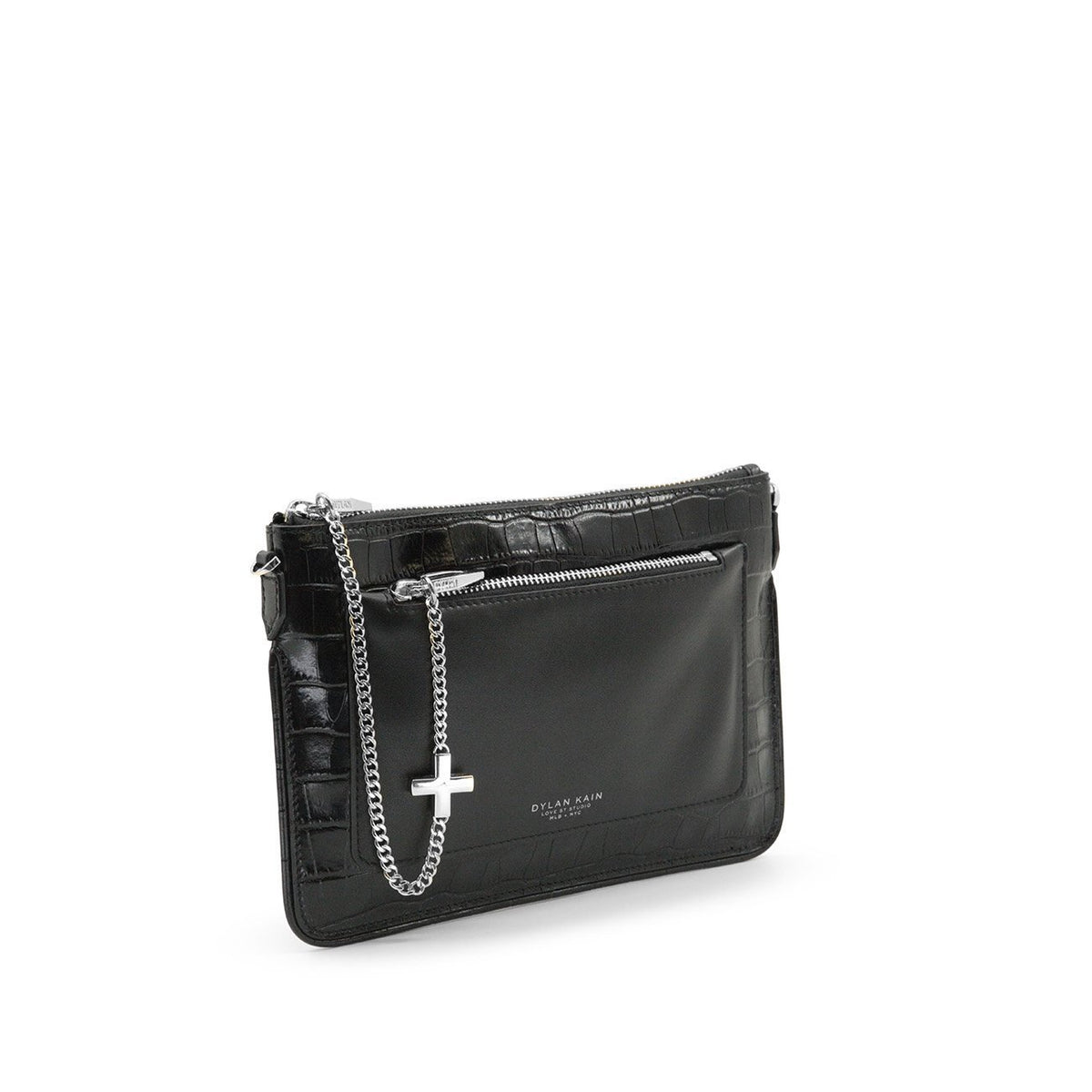 Dylan Kain The Margot Bag Black Croc Silver Fifi Annie