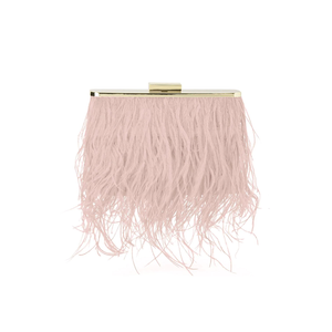 Olga Berg Estelle Feather Clutch | Blush