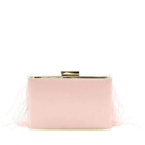 Olga Berg Estelle Feather Clutch | Blush