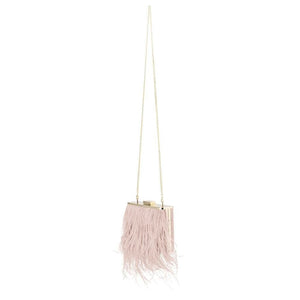 Olga Berg Estelle Feather Clutch | Blush