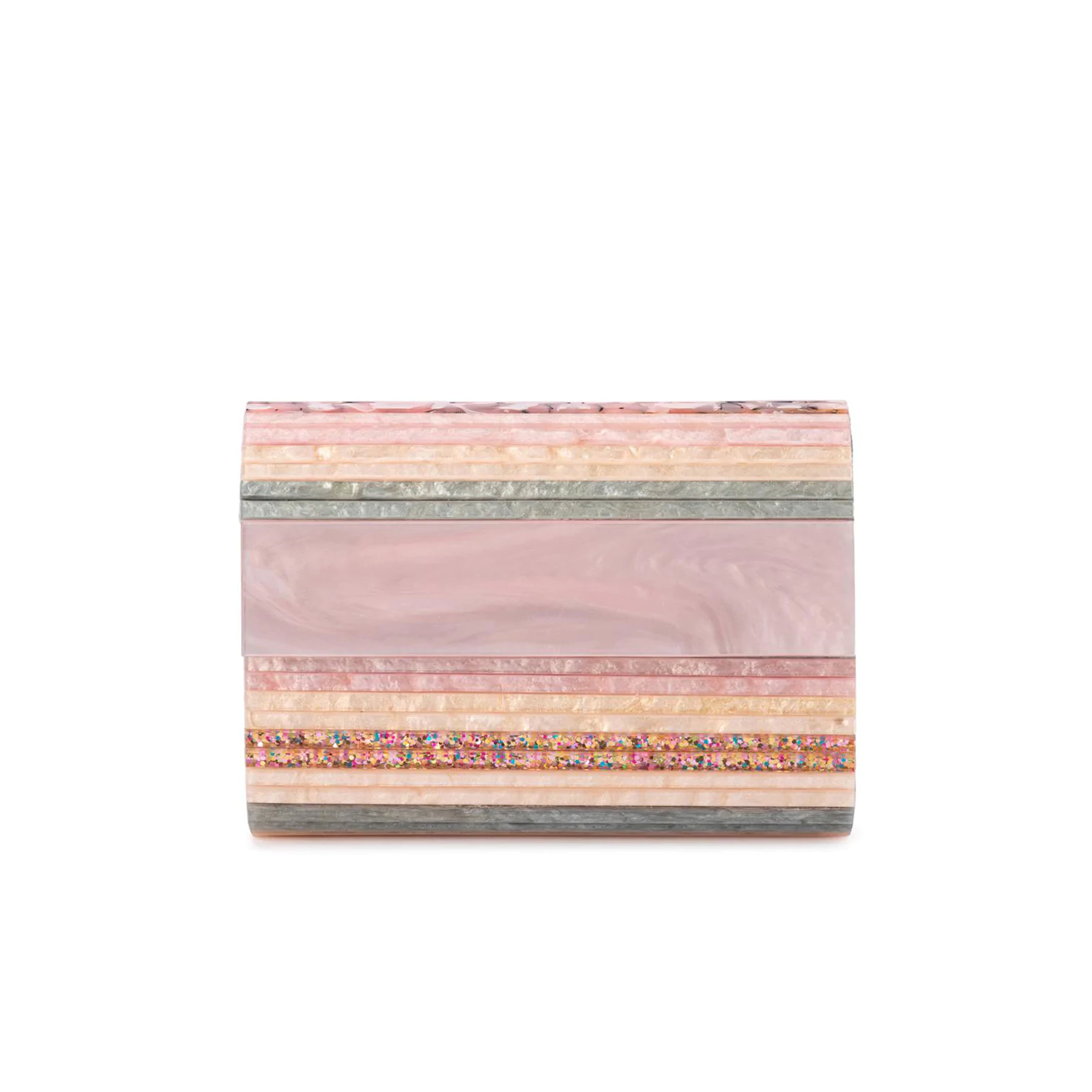 Olga Berg Stacer Acrylic Clutch | Blush