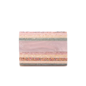 Olga Berg Stacer Acrylic Clutch | Blush