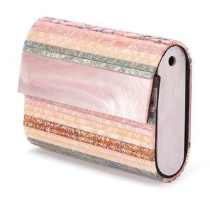 Olga Berg Stacer Acrylic Clutch | Blush