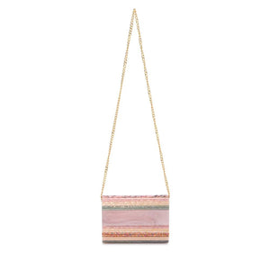 Olga Berg Stacer Acrylic Clutch | Blush